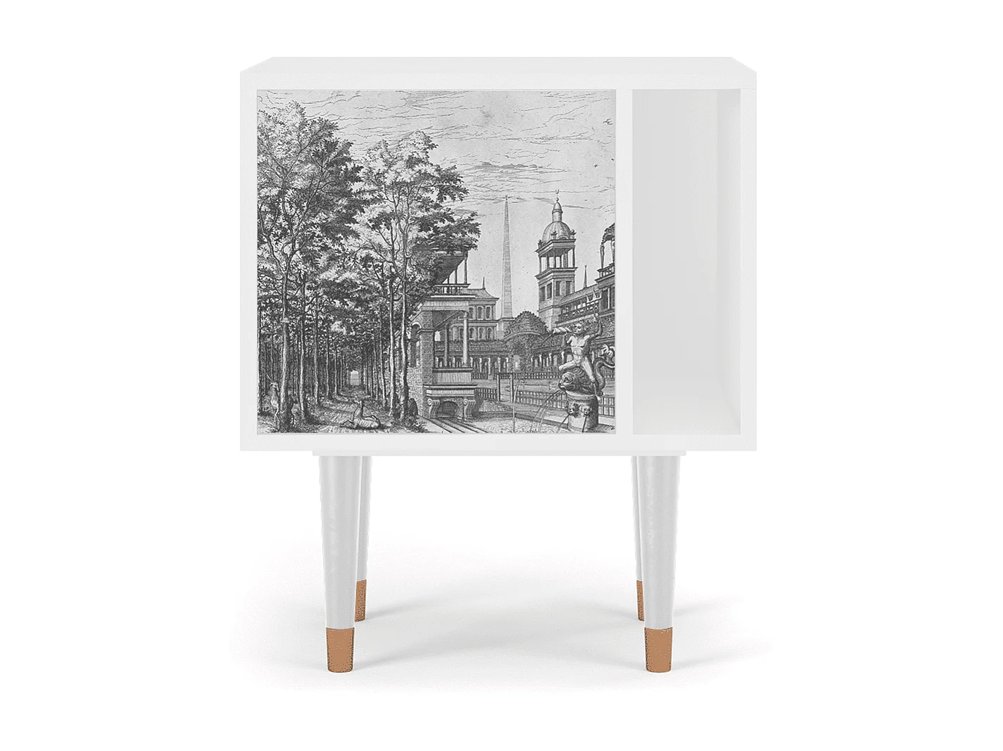 Nachtkastje - 57х69х48 cm - S2 - View of the Piazza, Wit