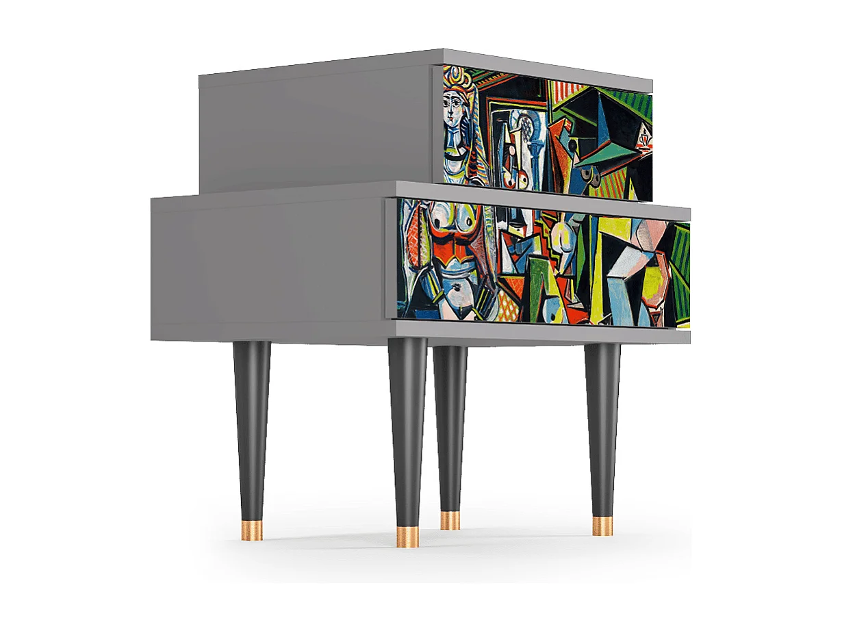 Stolik nocny - 58х58х41 cm - NS1 - Women of Algiers, Szary