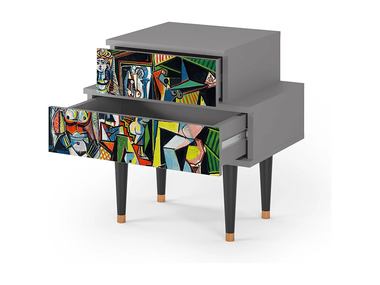 Stolik nocny - 58х58х41 cm - NS1 - Women of Algiers, Szary