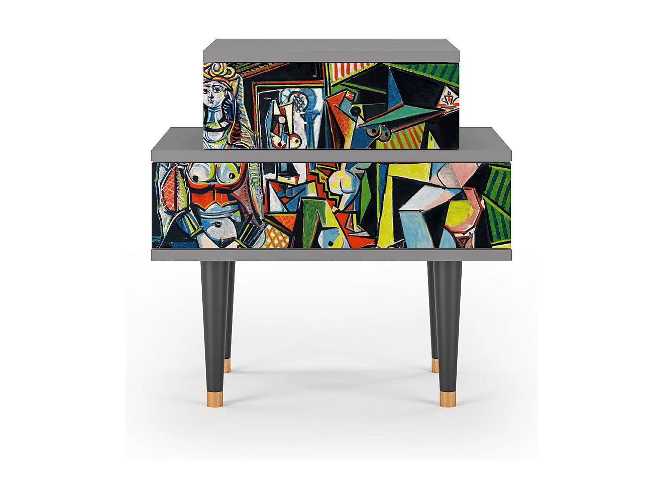 Stolik nocny - 58х58х41 cm - NS1 - Women of Algiers, Szary