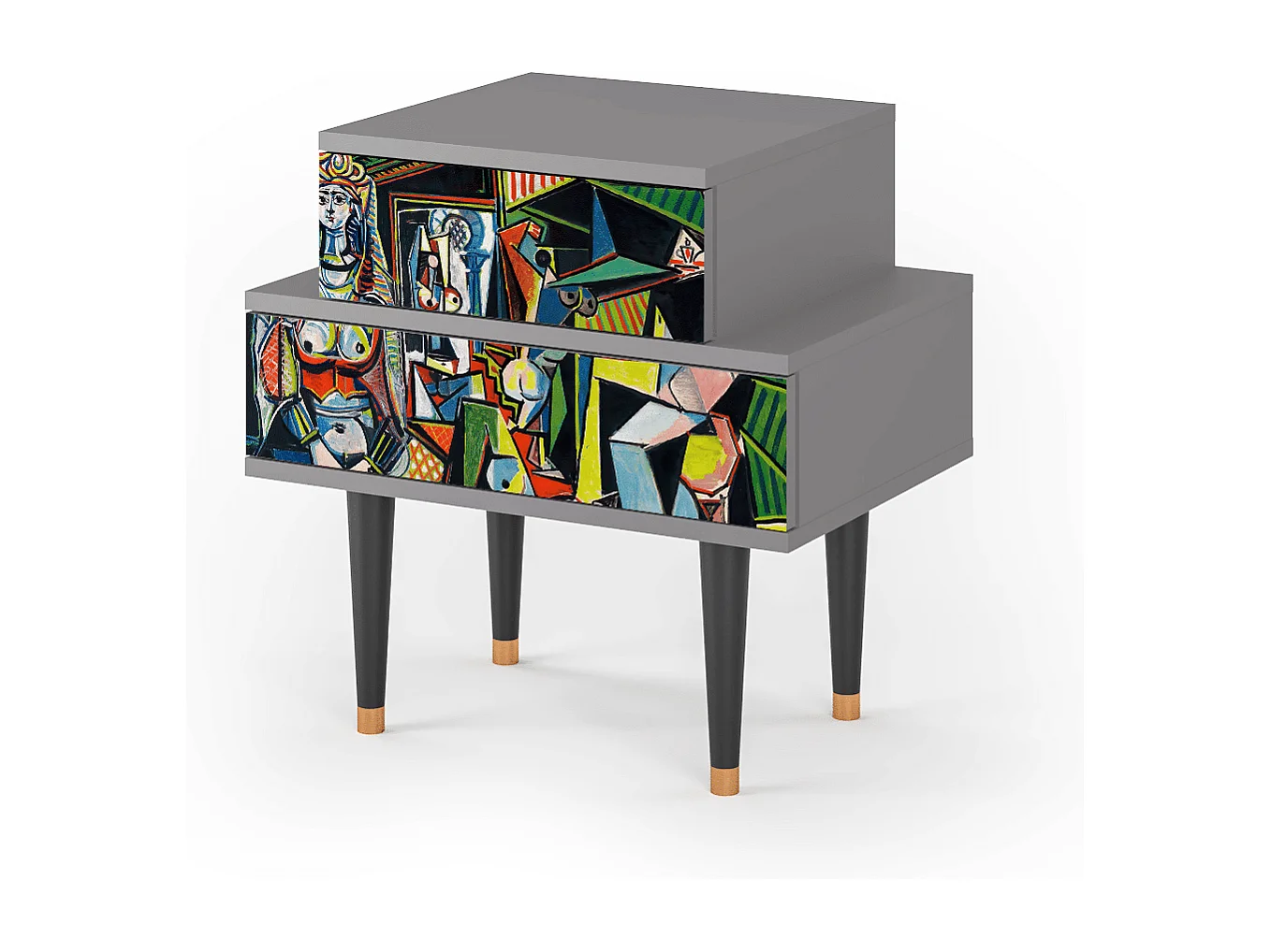 Stolik nocny - 58х58х41 cm - NS1 - Women of Algiers, Szary