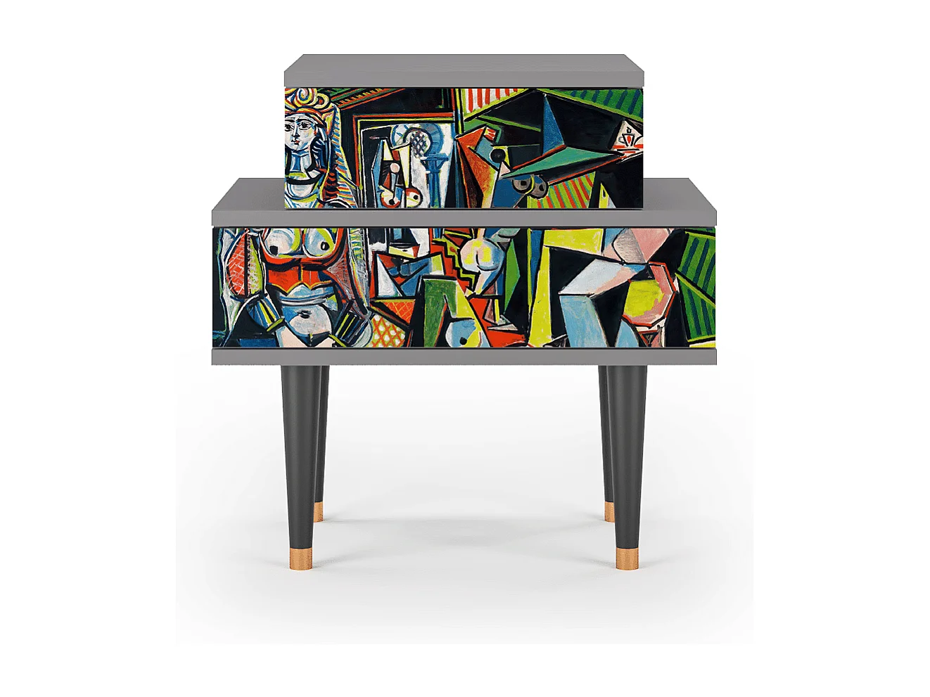 Stolik nocny - 58х58х41 cm - NS1 - Women of Algiers, Szary