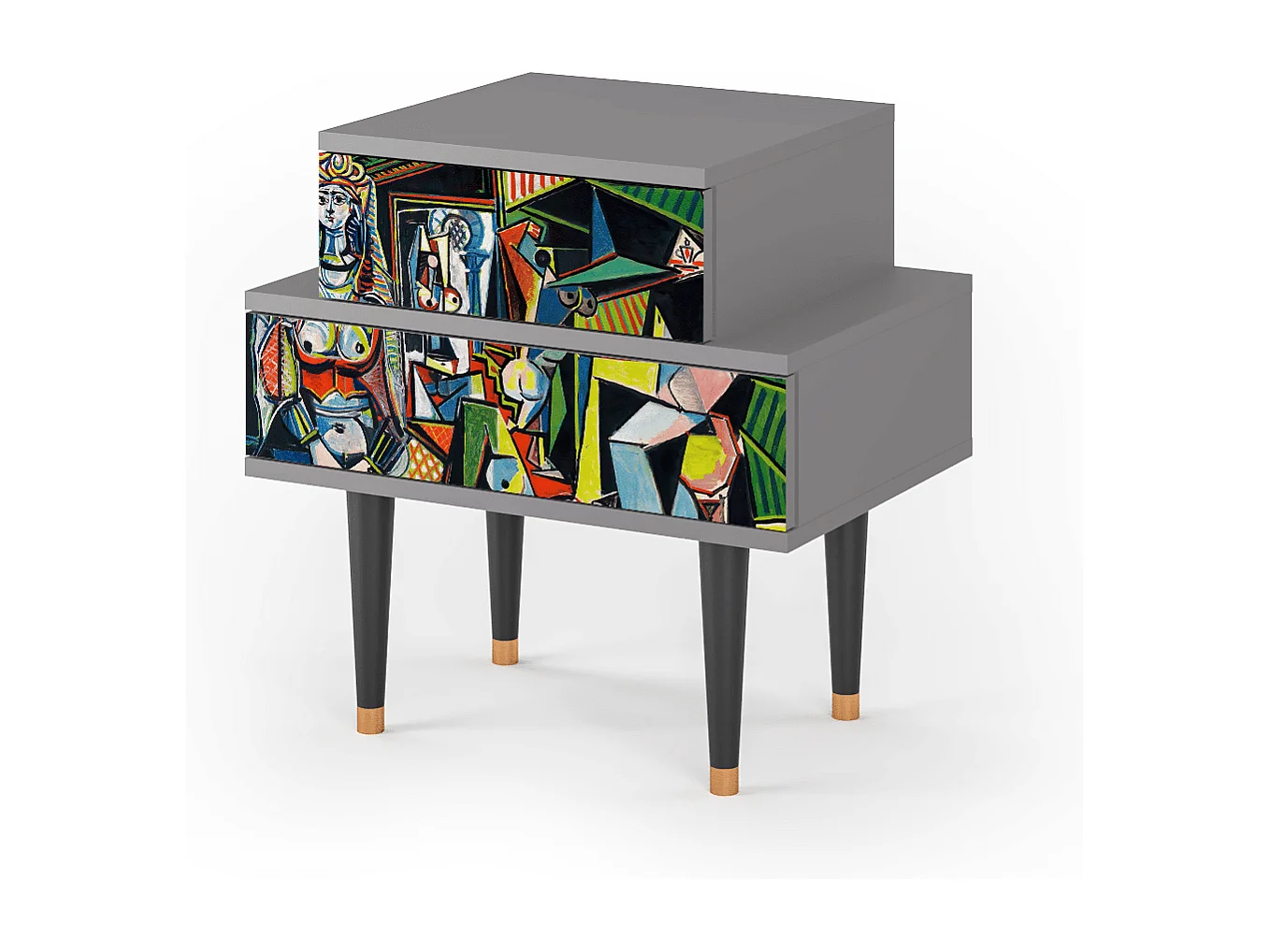 Stolik nocny - 58х58х41 cm - NS1 - Women of Algiers, Szary