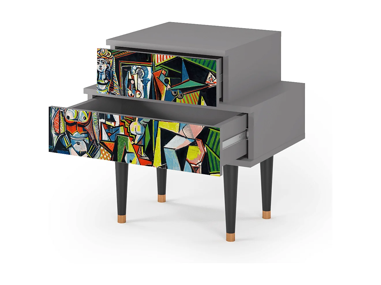 Stolik nocny - 58х58х41 cm - NS1 - Women of Algiers, Szary