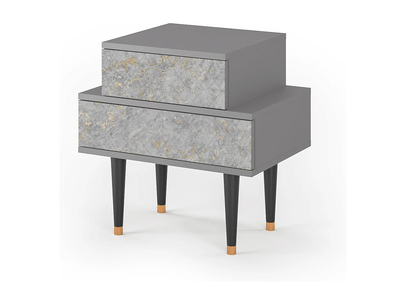 Stolik nocny - 58х58х41 cm - NS1 - Mariana Trench, Szary