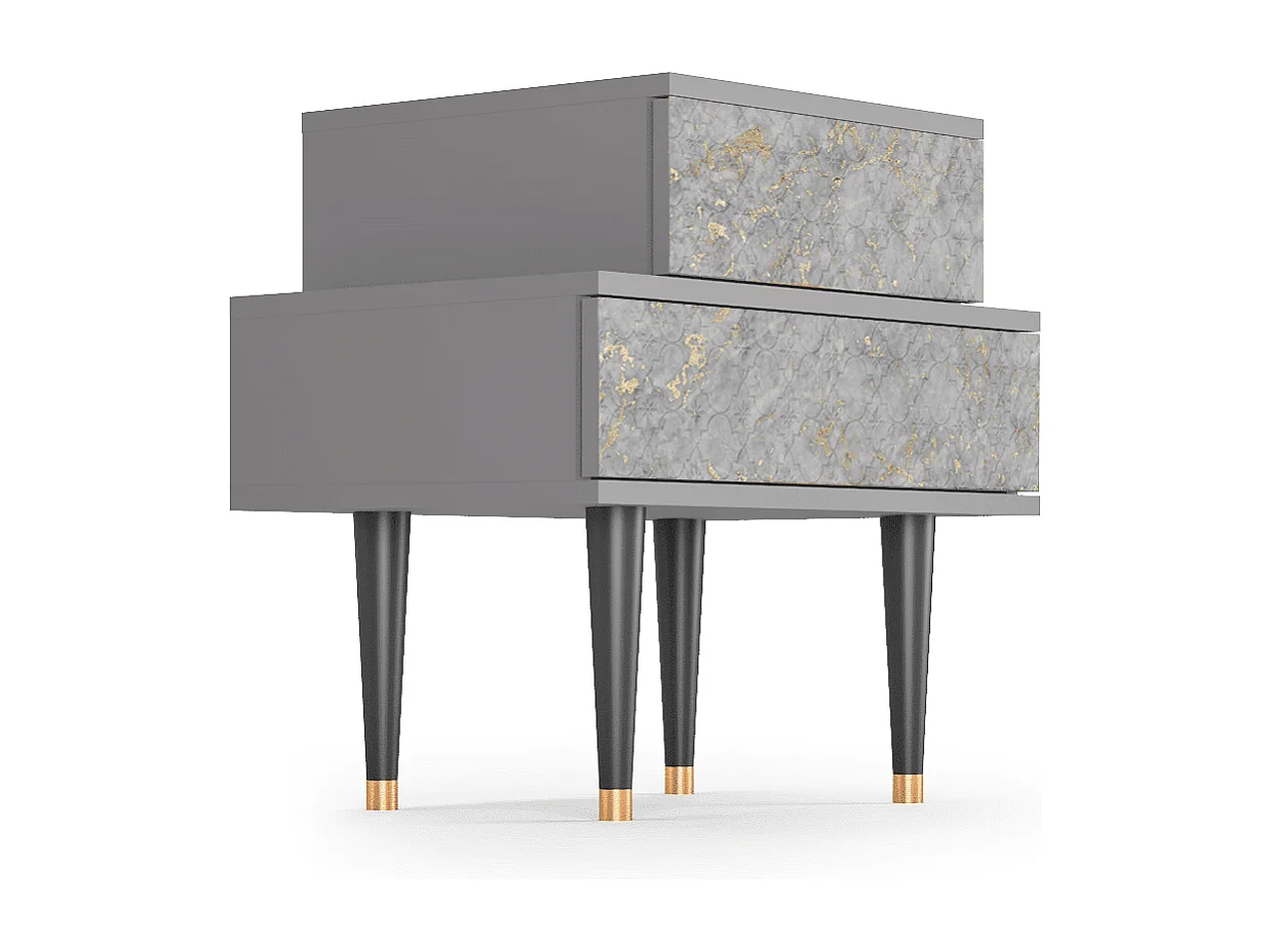 Stolik nocny - 58х58х41 cm - NS1 - Mariana Trench, Szary