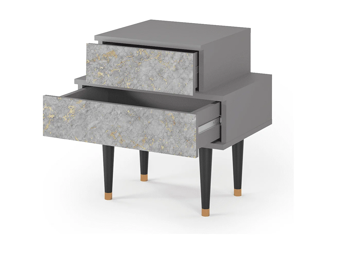 Stolik nocny - 58х58х41 cm - NS1 - Mariana Trench, Szary