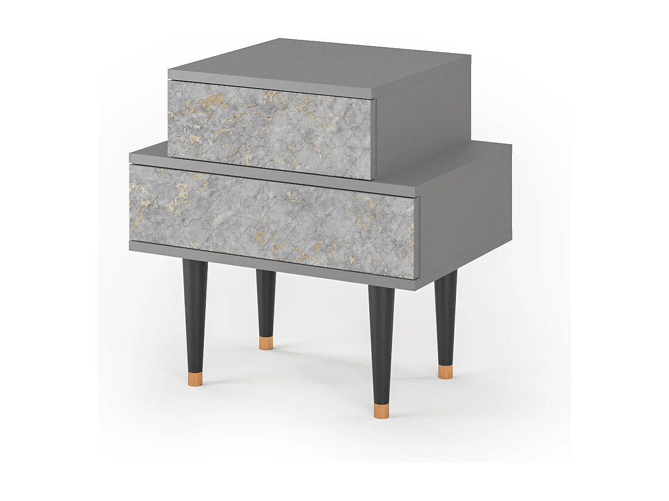 Stolik nocny - 58х58х41 cm - NS1 - Mariana Trench, Szary