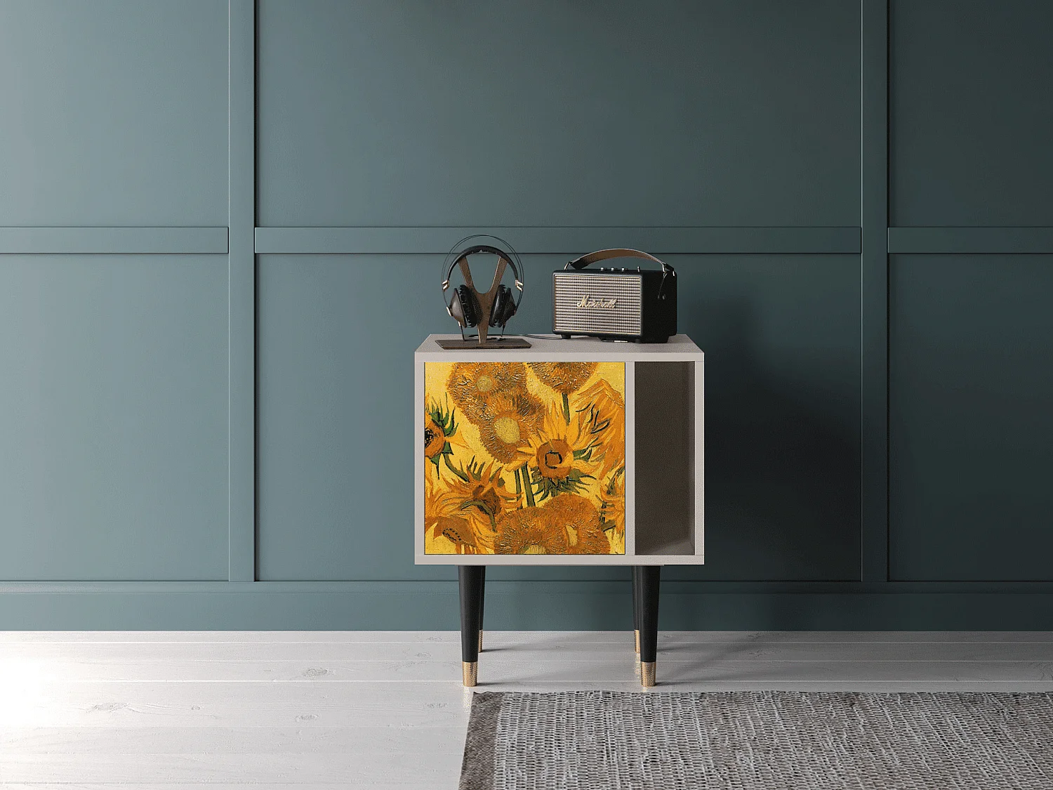 Criado-mudo - 57х69х48 cm - S2 - Sunflowers, Areia