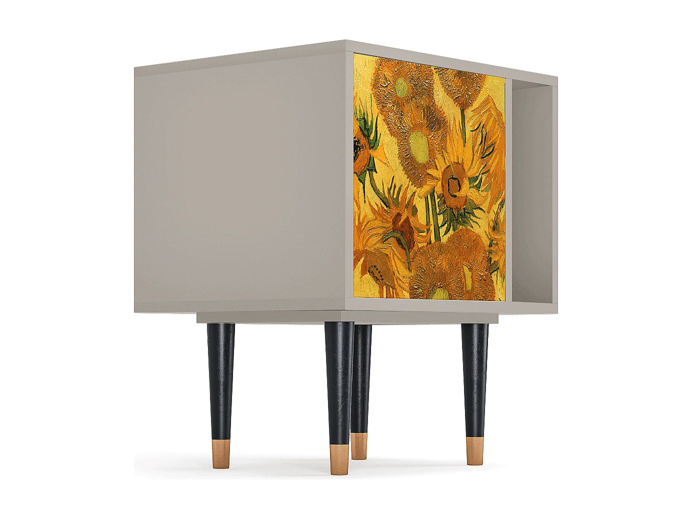 Stolik nocny - 57х69х48 cm - S2 - Sunflowers, Piaskowy