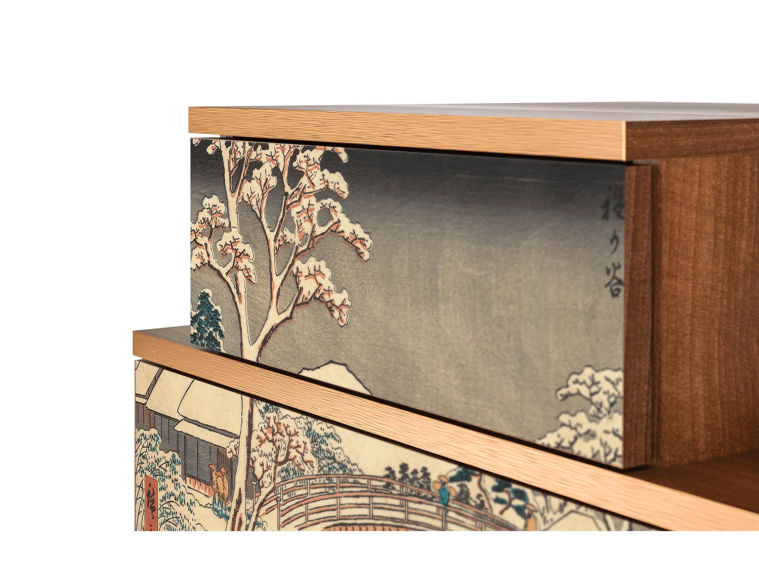 Table de nuit - 58х58х41 cm - NS1 - Katabira River, Noyer