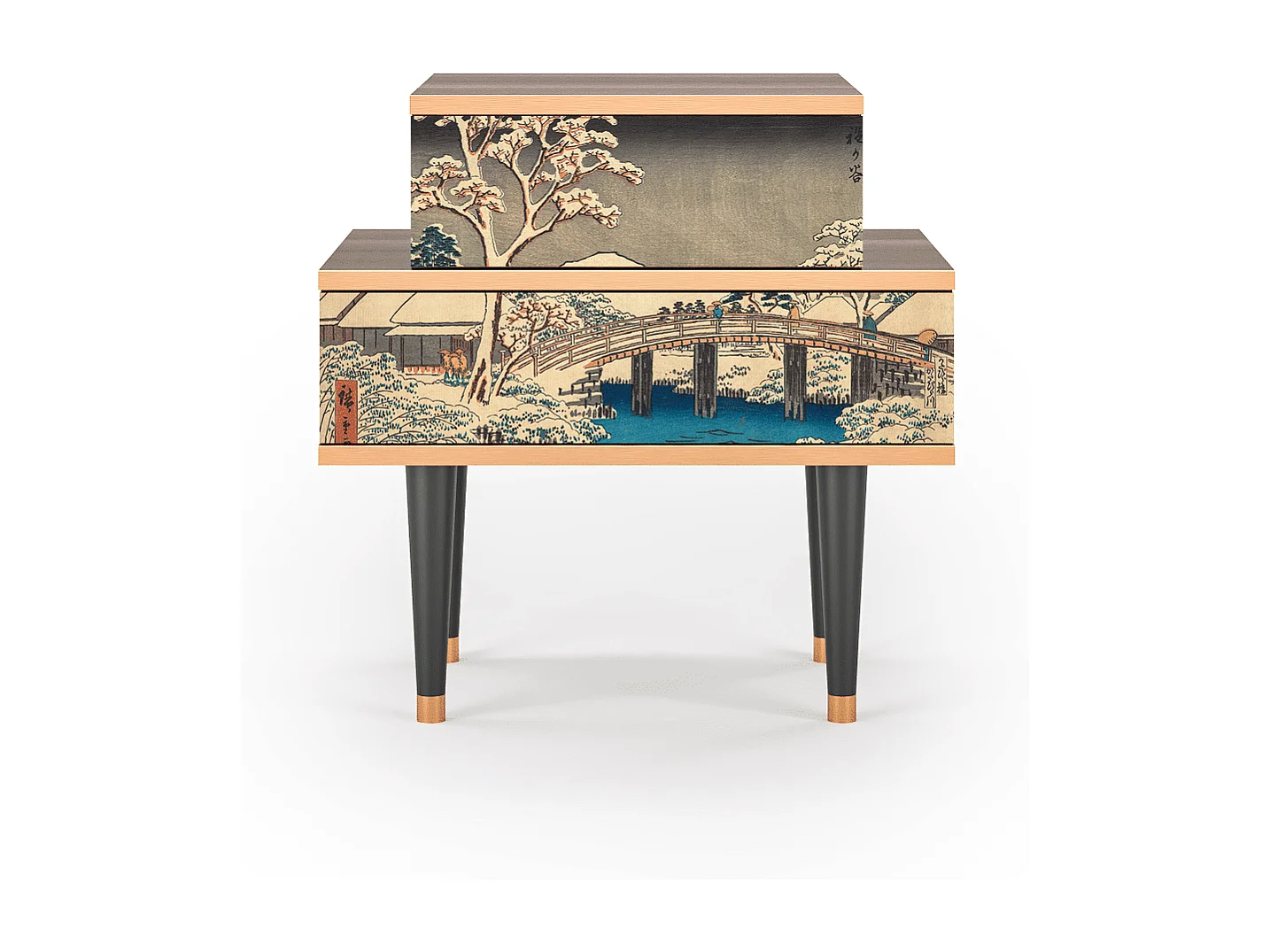 Nachttisch - 58х58х41 cm - NS1 - Katabira River, Walnuss