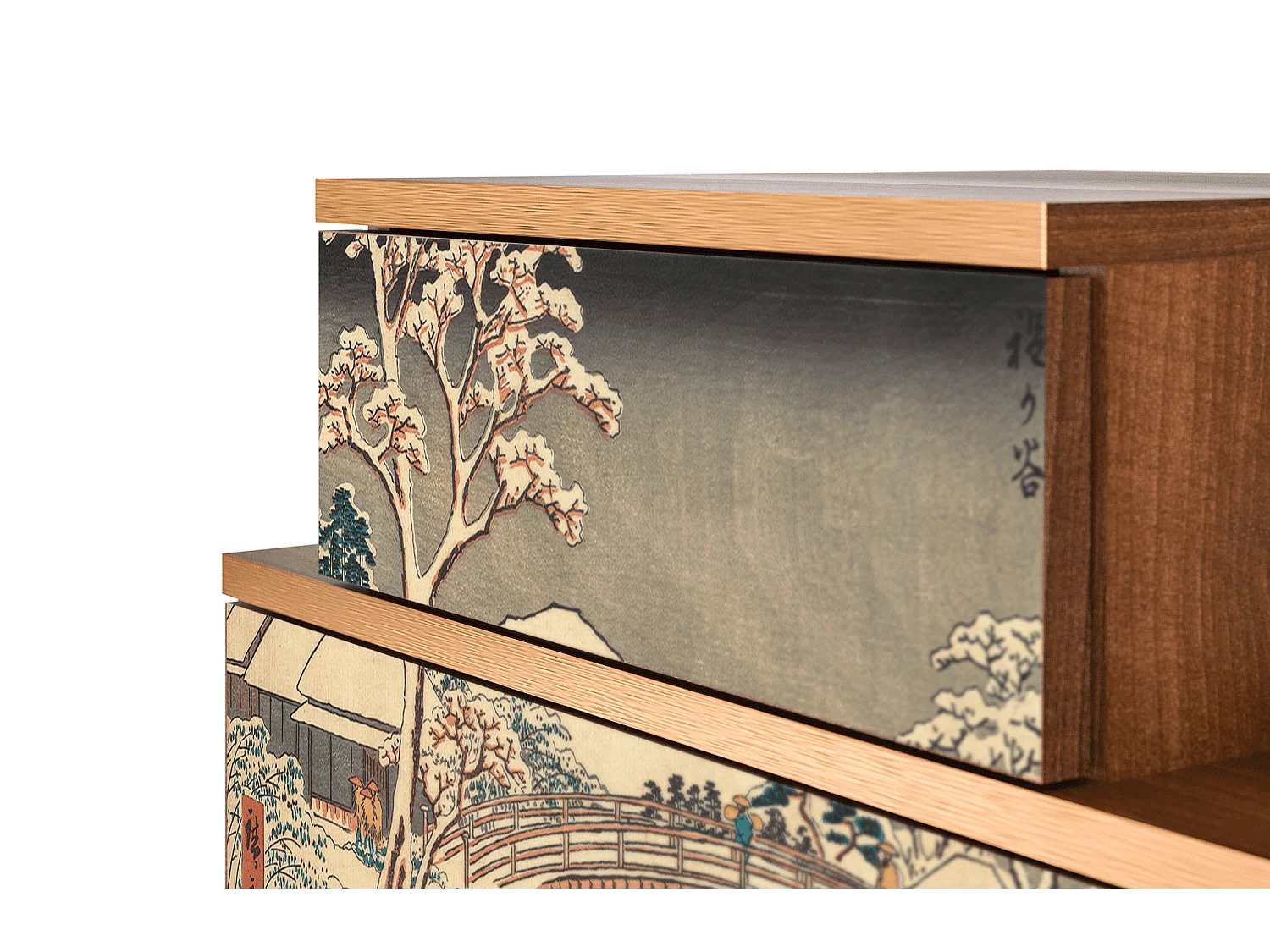 Nachttisch - 58х58х41 cm - NS1 - Katabira River, Walnuss