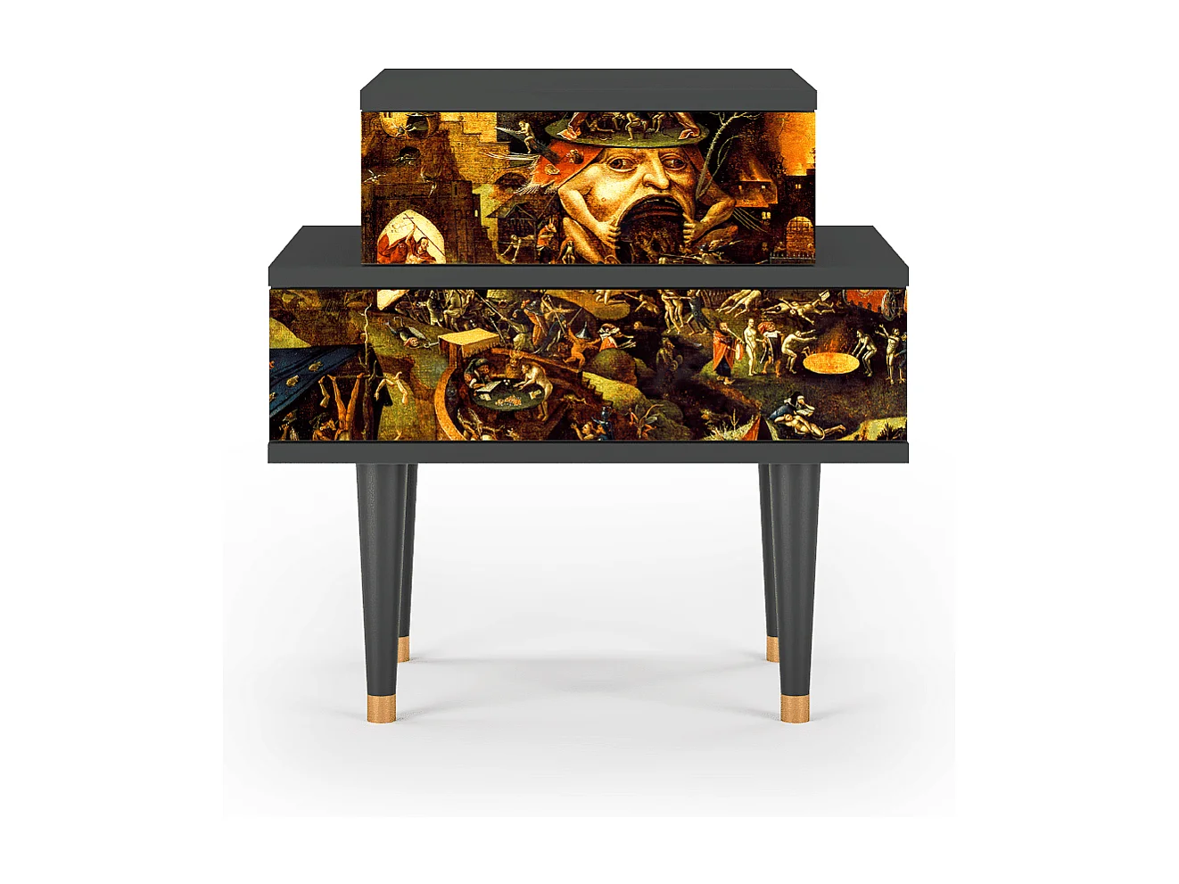 Stolik nocny - 58х58х41 cm - NS1 - Christ in Limbo, Antracyt