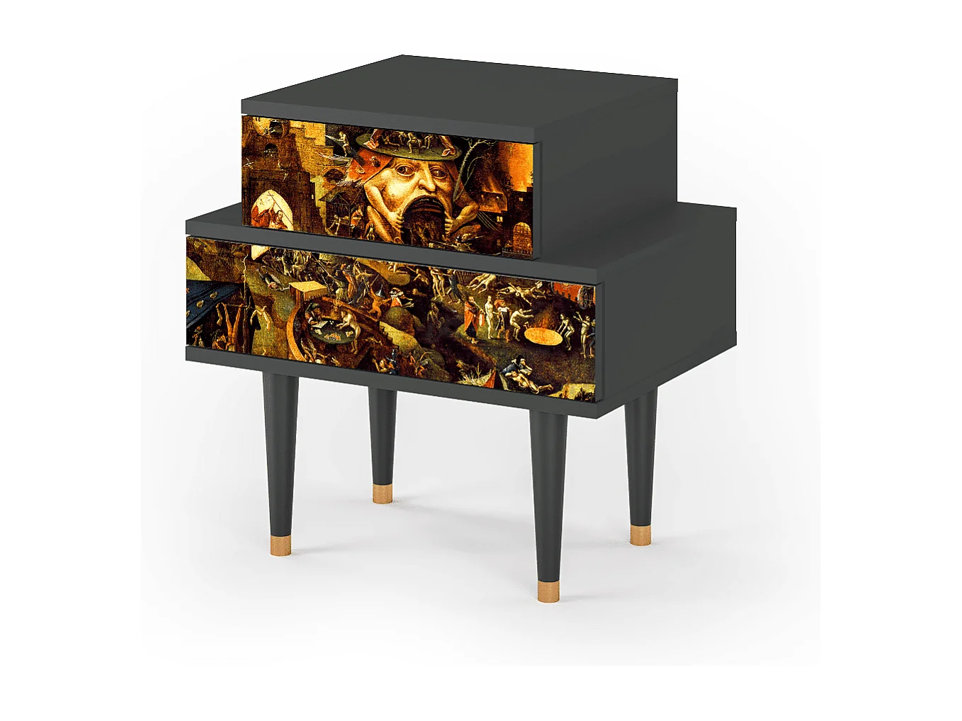 Stolik nocny - 58х58х41 cm - NS1 - Christ in Limbo, Antracyt