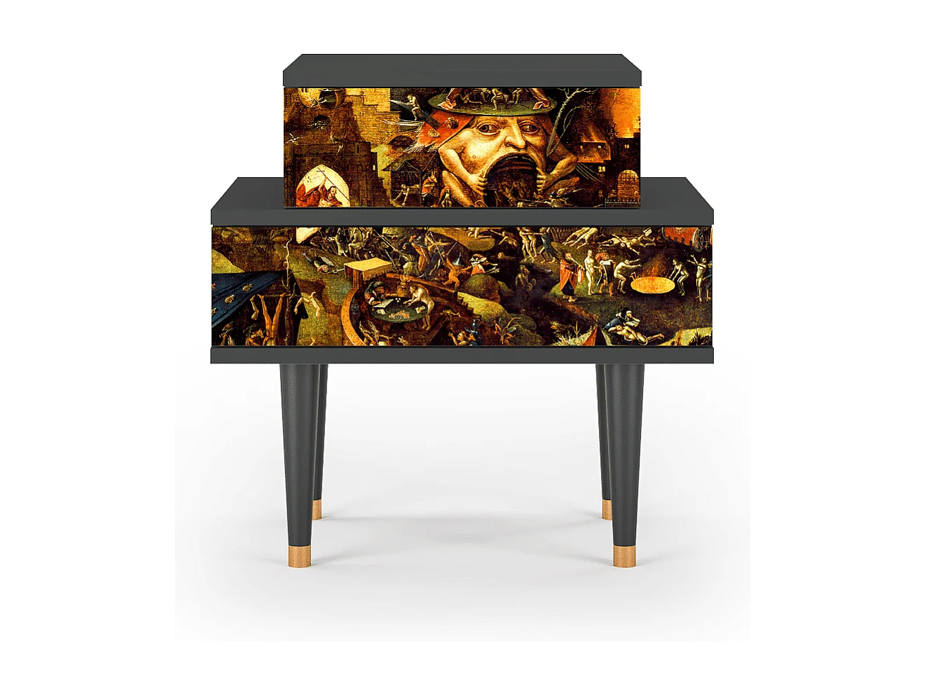 Stolik nocny - 58х58х41 cm - NS1 - Christ in Limbo, Antracyt