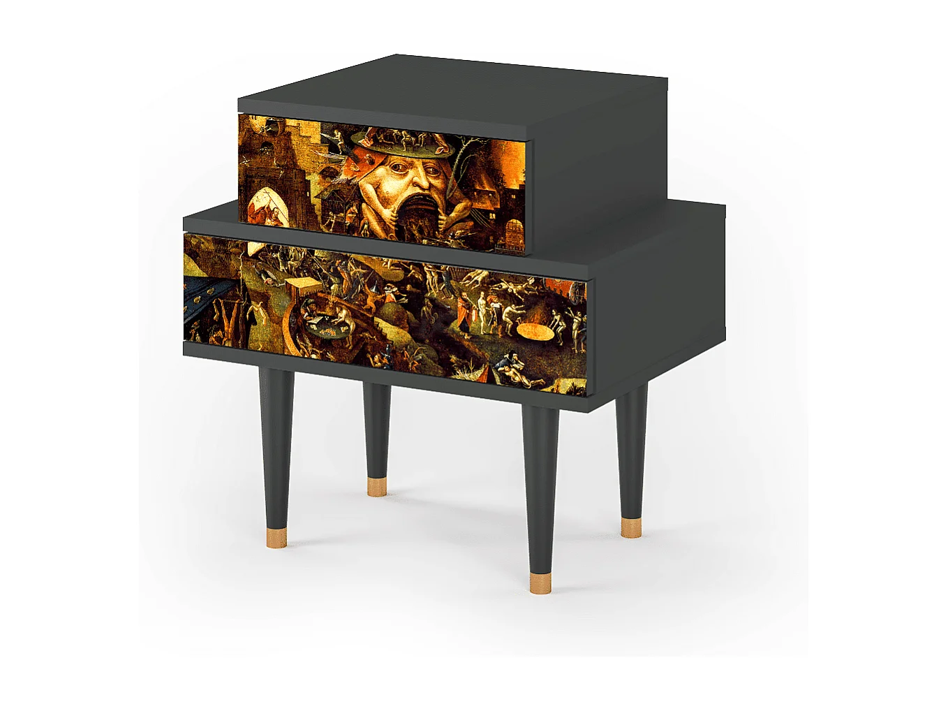 Stolik nocny - 58х58х41 cm - NS1 - Christ in Limbo, Antracyt