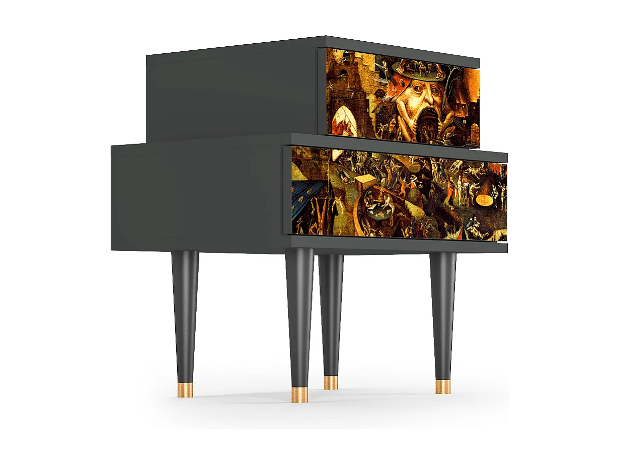 Stolik nocny - 58х58х41 cm - NS1 - Christ in Limbo, Antracyt