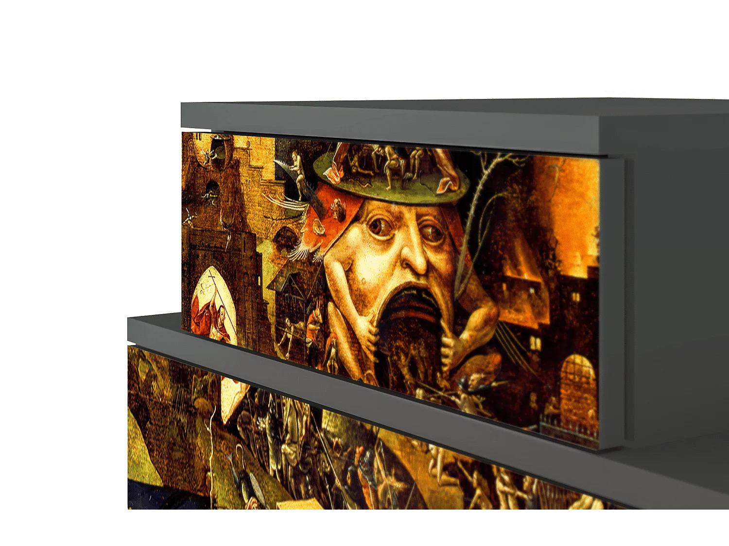 Stolik nocny - 58х58х41 cm - NS1 - Christ in Limbo, Antracyt