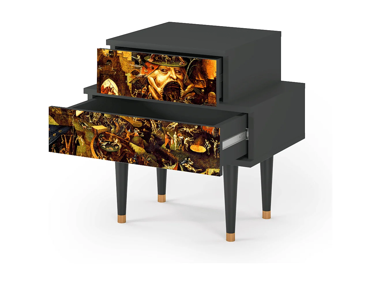 Stolik nocny - 58х58х41 cm - NS1 - Christ in Limbo, Antracyt