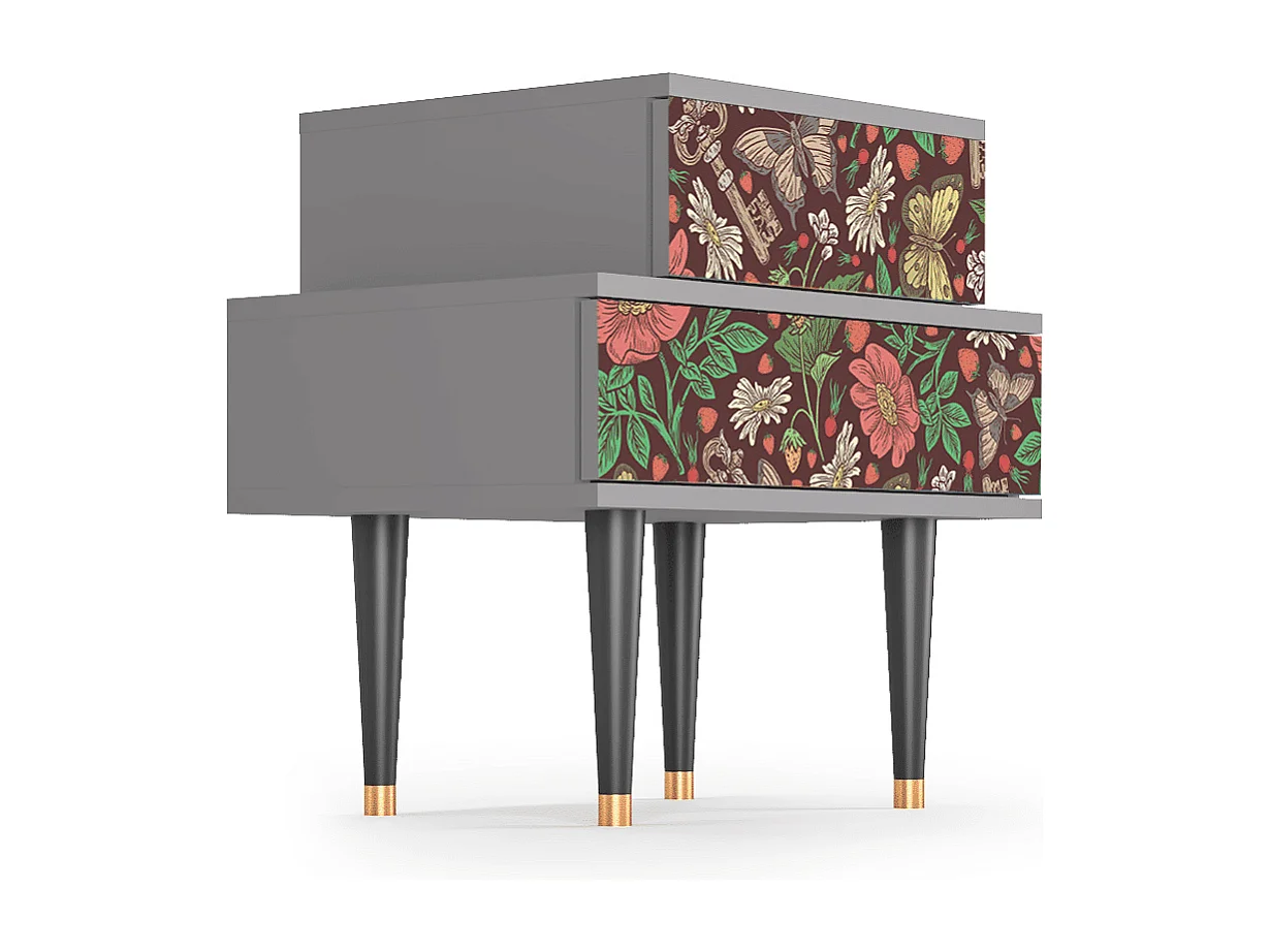 Table de nuit - 58х58х41 cm - NS1 - Alice in Wonderland, Gris