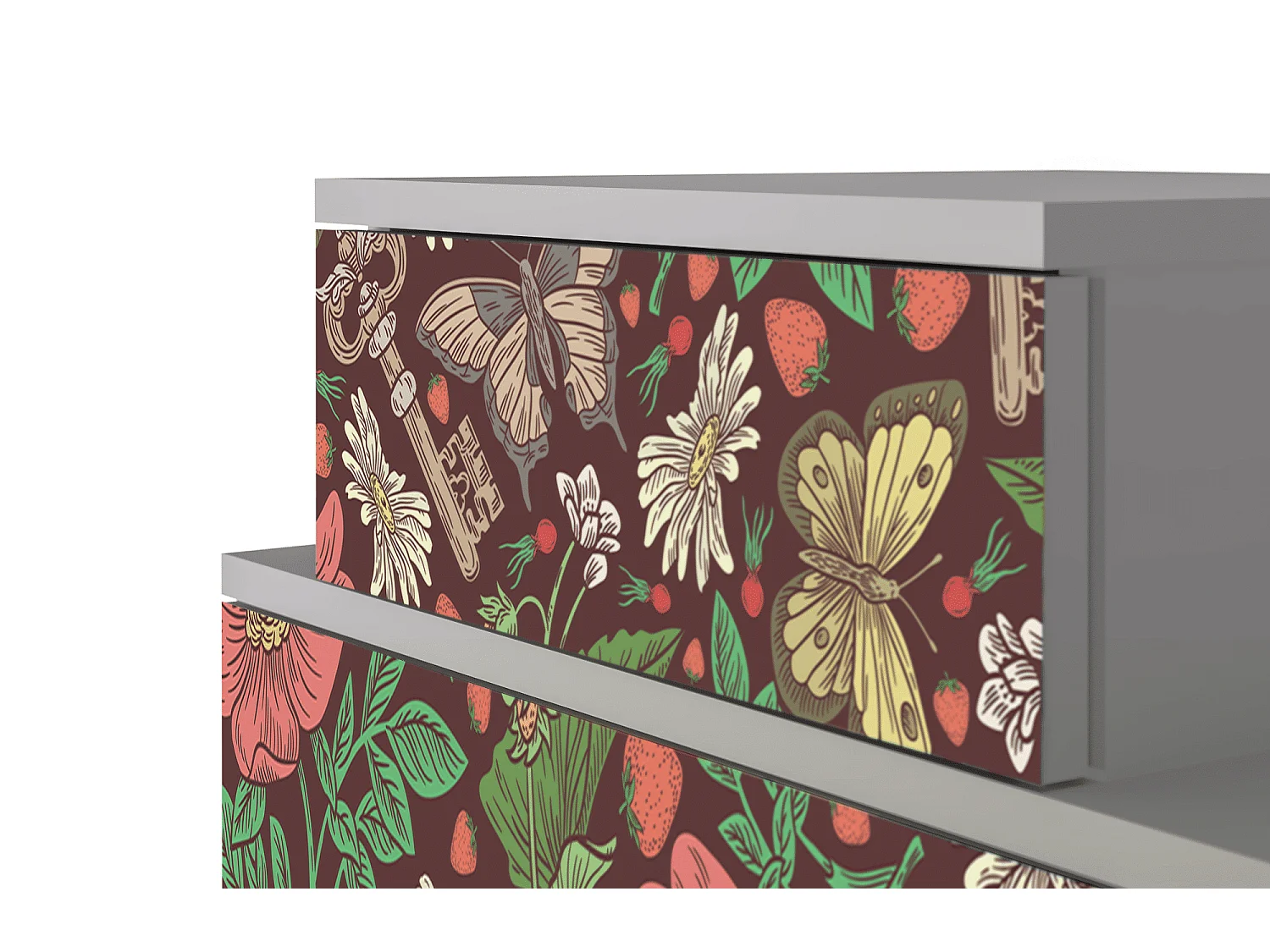 Table de nuit - 58х58х41 cm - NS1 - Alice in Wonderland, Gris