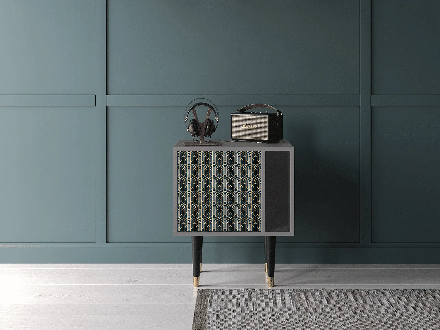 Stolik nocny - 57х69х48 cm - S2 - Golden Empire, Szary