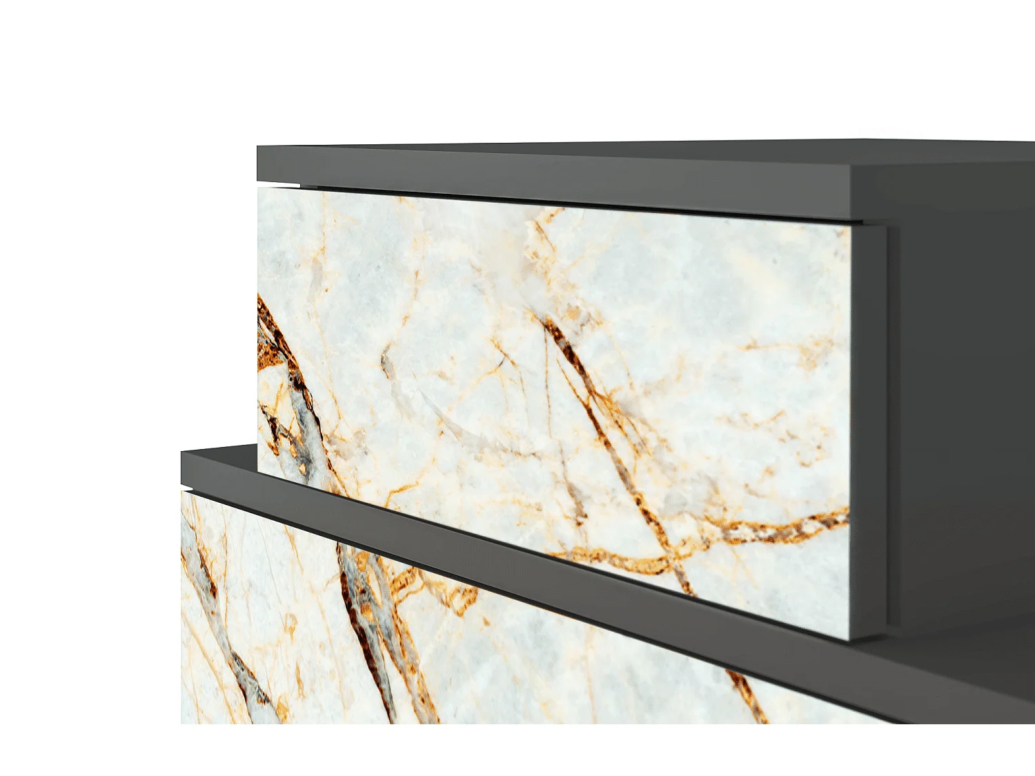 Table de nuit - 58х58х41 cm - NS1 - Sabley Marble, Anthracite