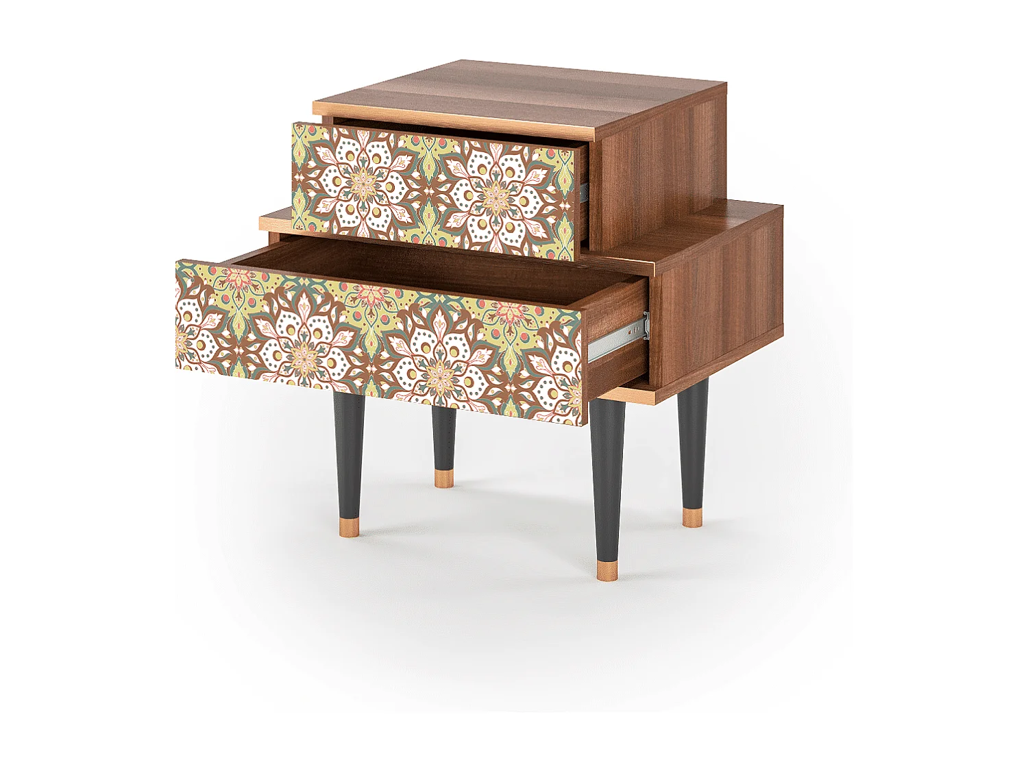 Comodino - 58х58х41 cm - NS1 - Chinese Tea, Noce