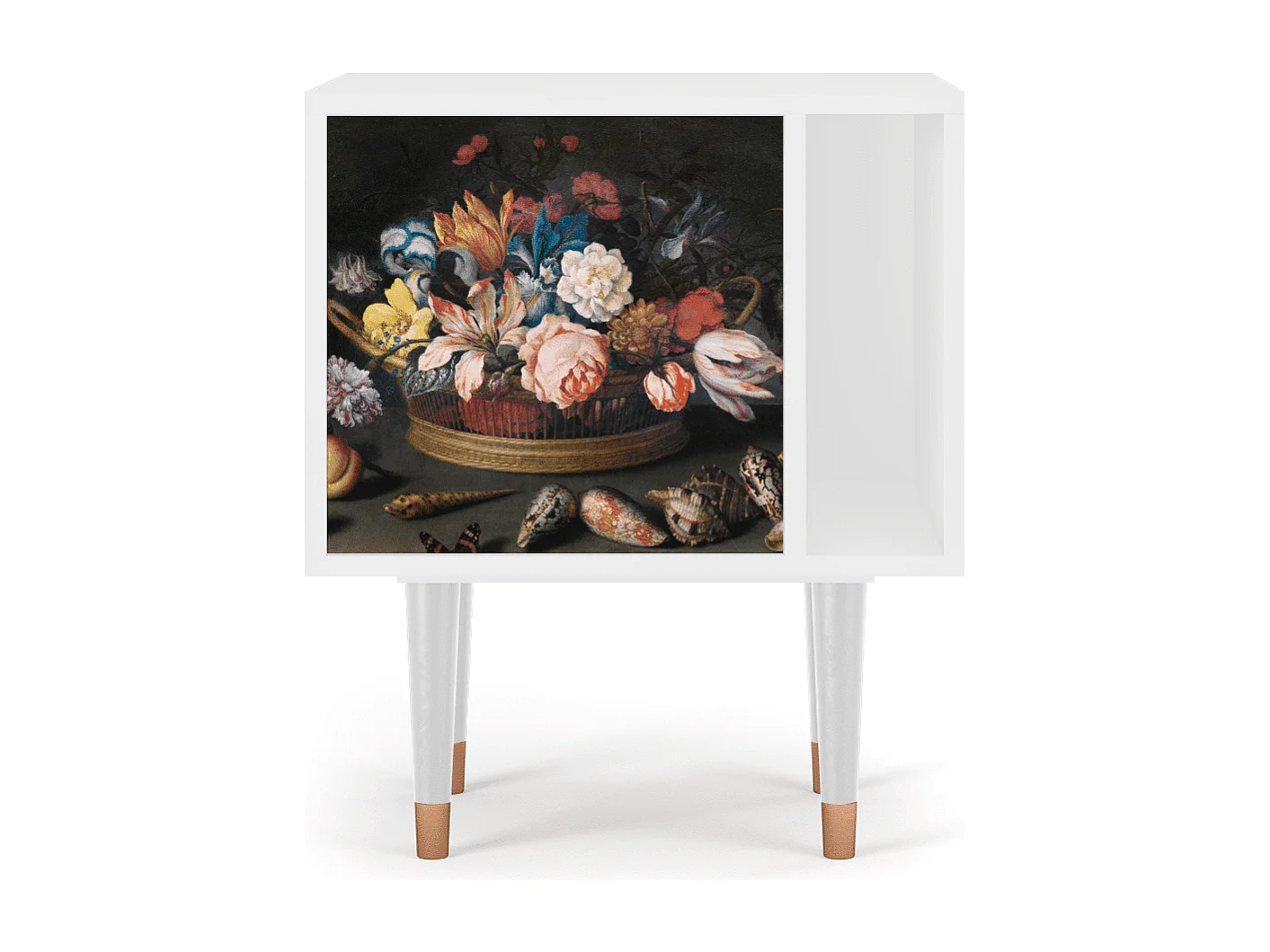 Table de nuit - 57х69х48 cm - S2 - Still Life with Flowers, Blanc