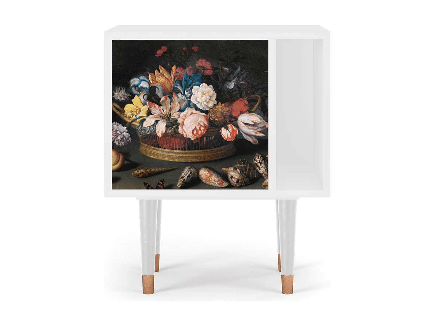 Table de nuit - 57х69х48 cm - S2 - Still Life with Flowers, Blanc