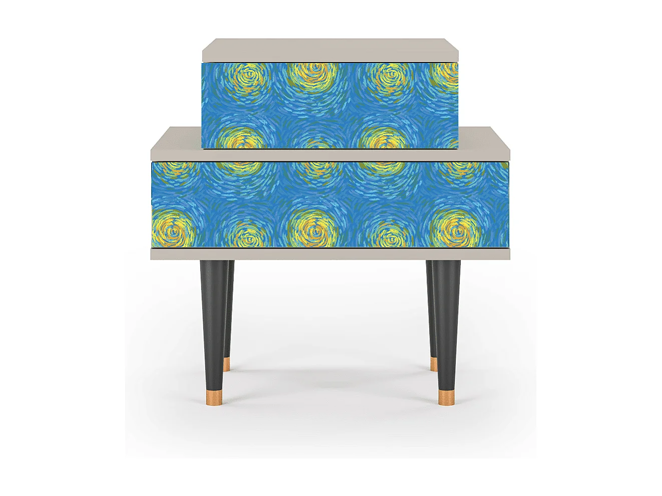 Stolik nocny - 58х58х41 cm - NS1 - Van Gogh Lights, Piaskowy