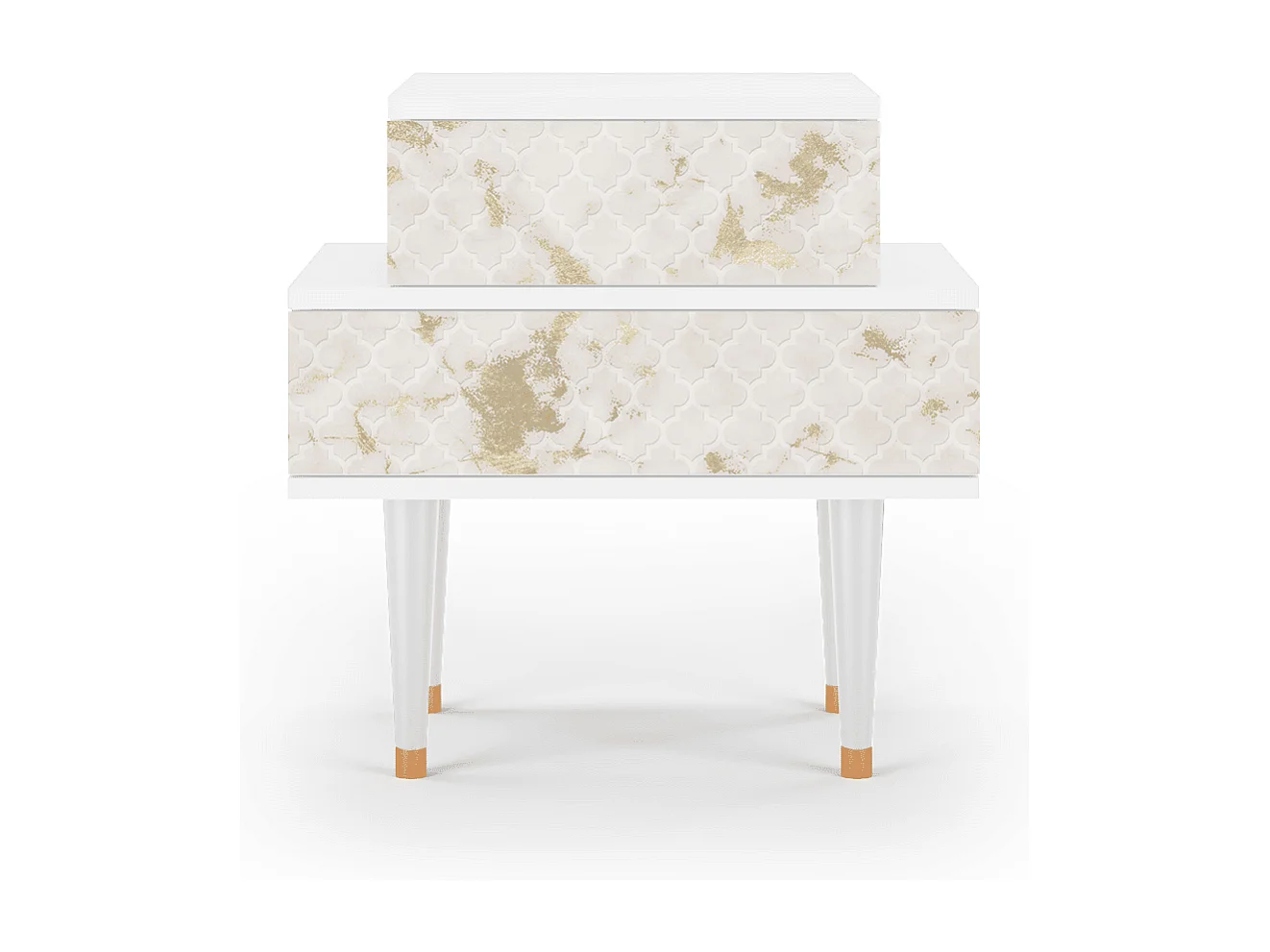 Criado-mudo - 58х58х41 cm - NS1 - Sahara desert, Branco