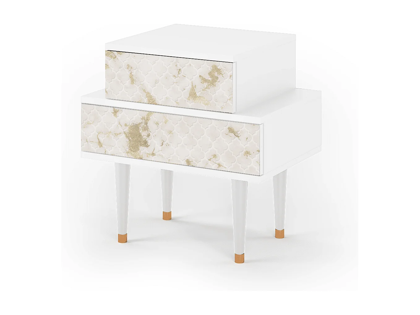 Criado-mudo - 58х58х41 cm - NS1 - Sahara desert, Branco