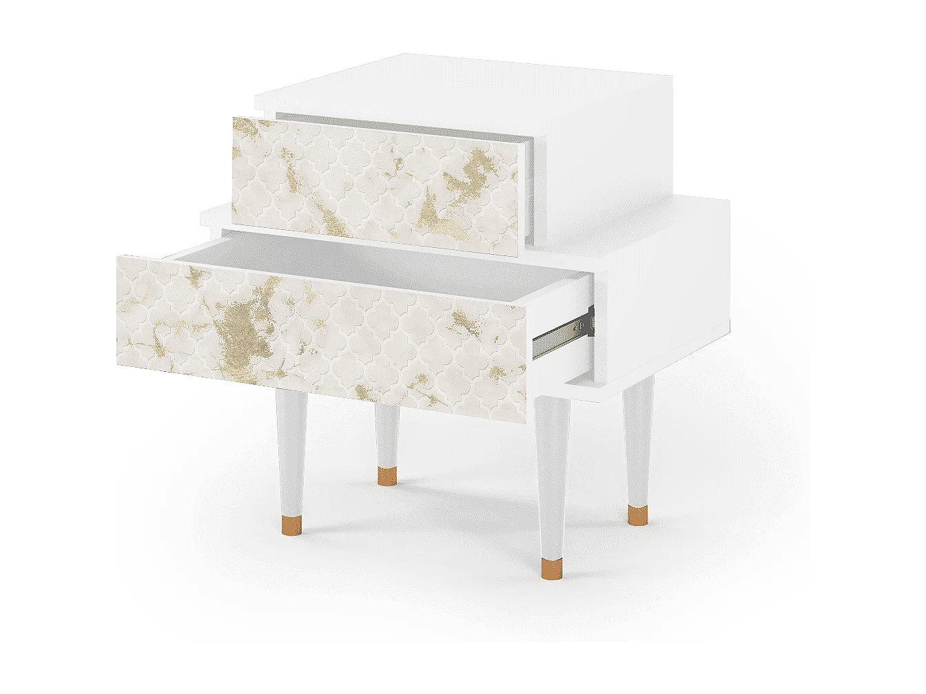 Criado-mudo - 58х58х41 cm - NS1 - Sahara desert, Branco