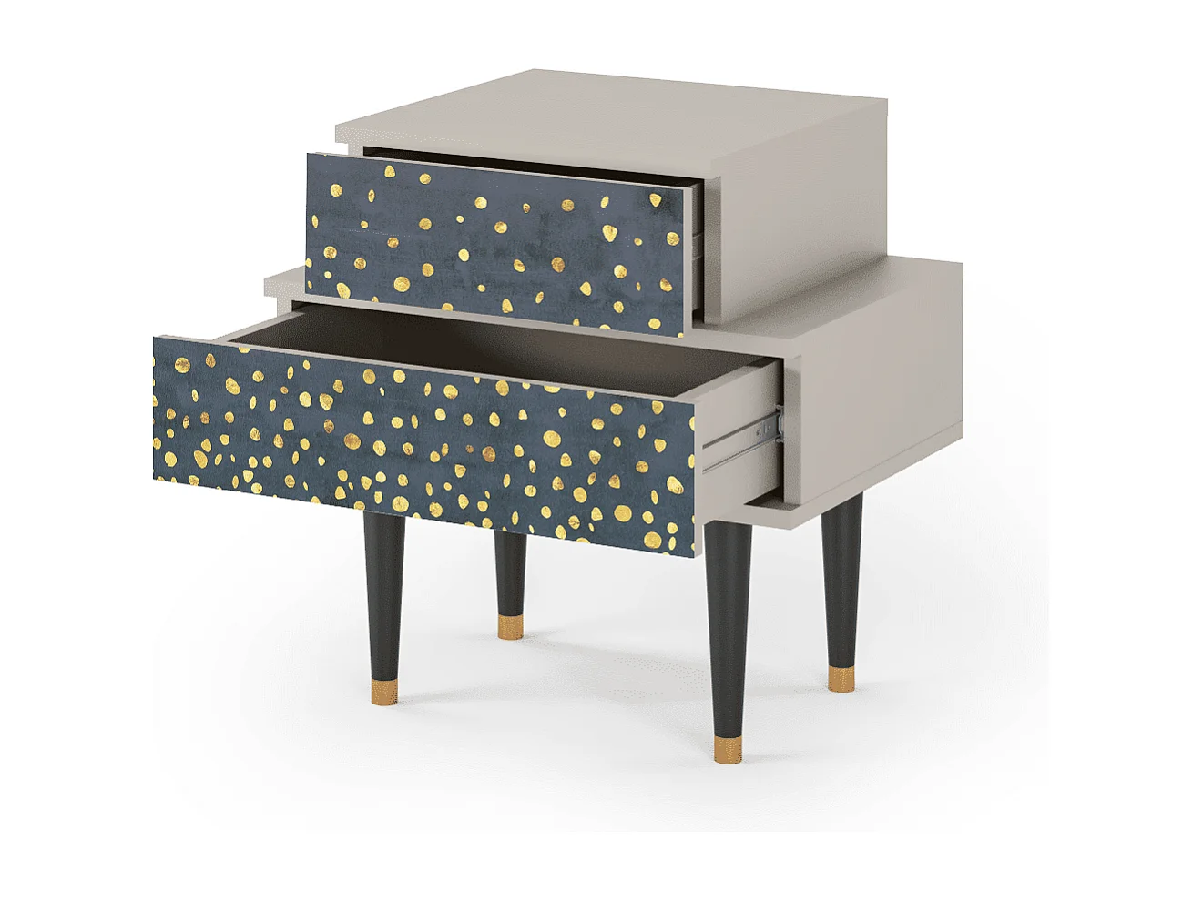 Stolik nocny - 58х58х41 cm - NS1 - Foggy Lights, Piaskowy