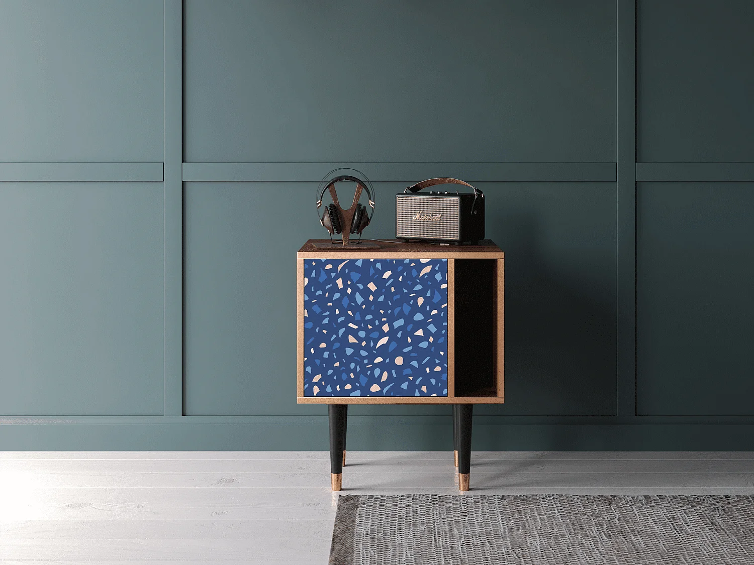 Mesita de noche - 57х69х48 cm - S2 - Soap Whirpool, Nogal