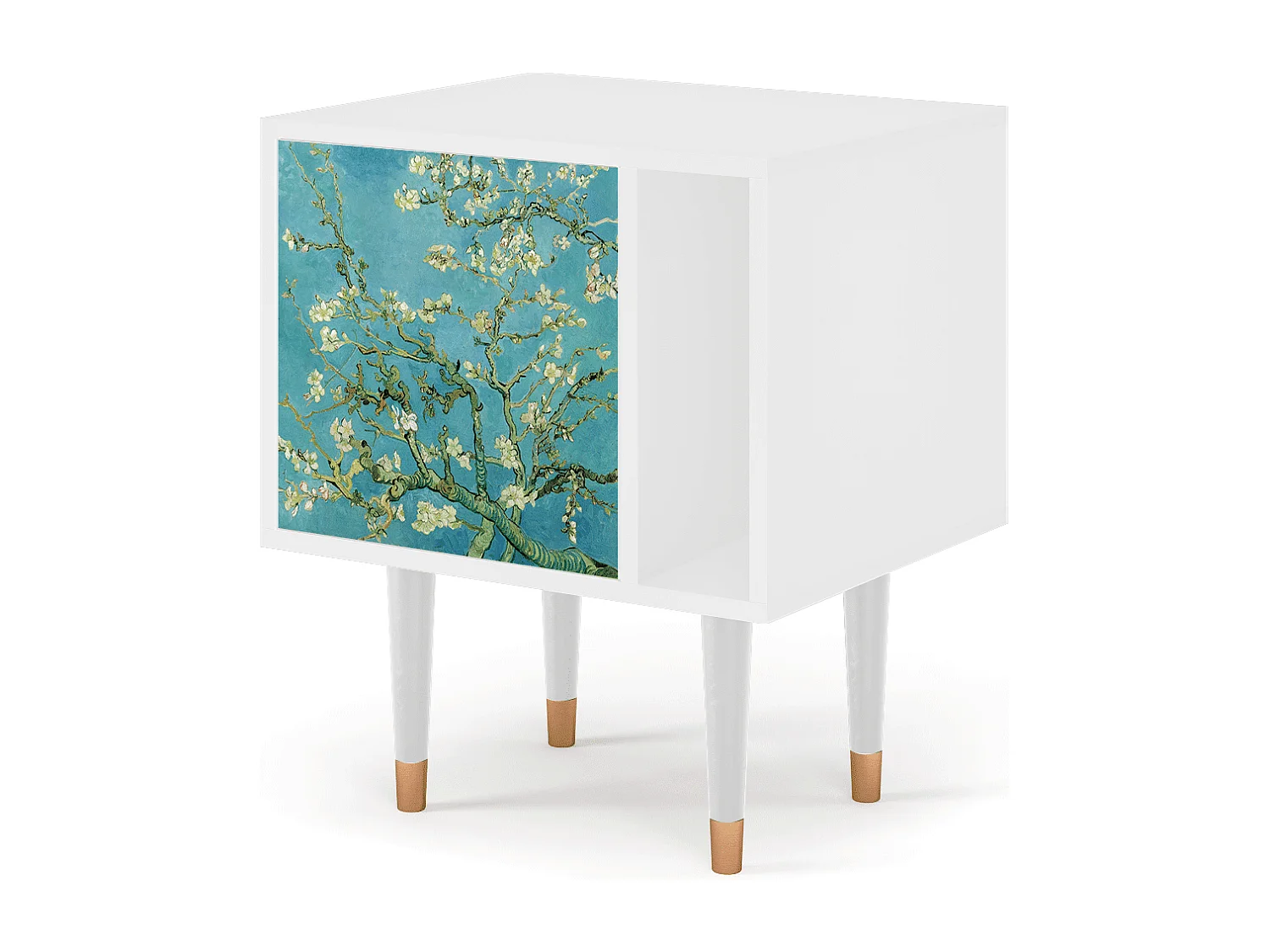 Stolik nocny - 57х69х48 cm - S2 - Almond Blossom, Biały