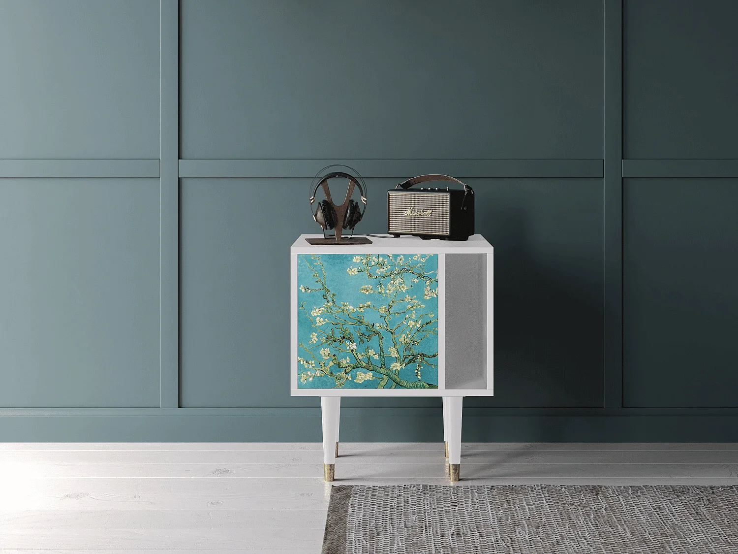 Table de nuit - 57х69х48 cm - S2 - Almond Blossom, Blanc