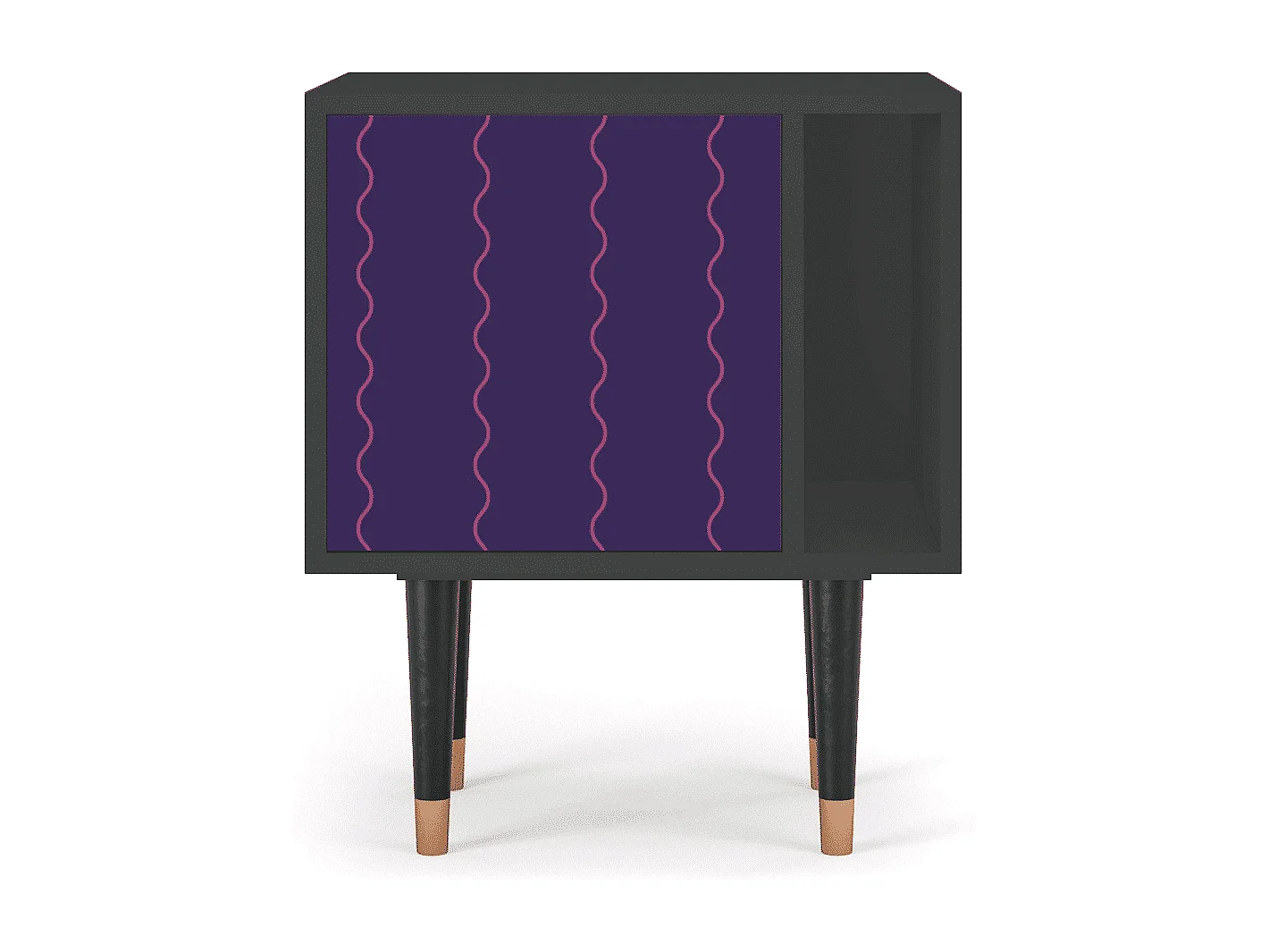 Stolik nocny - 57х69х48 cm - S2 - Grape Maccaroni, Antracyt