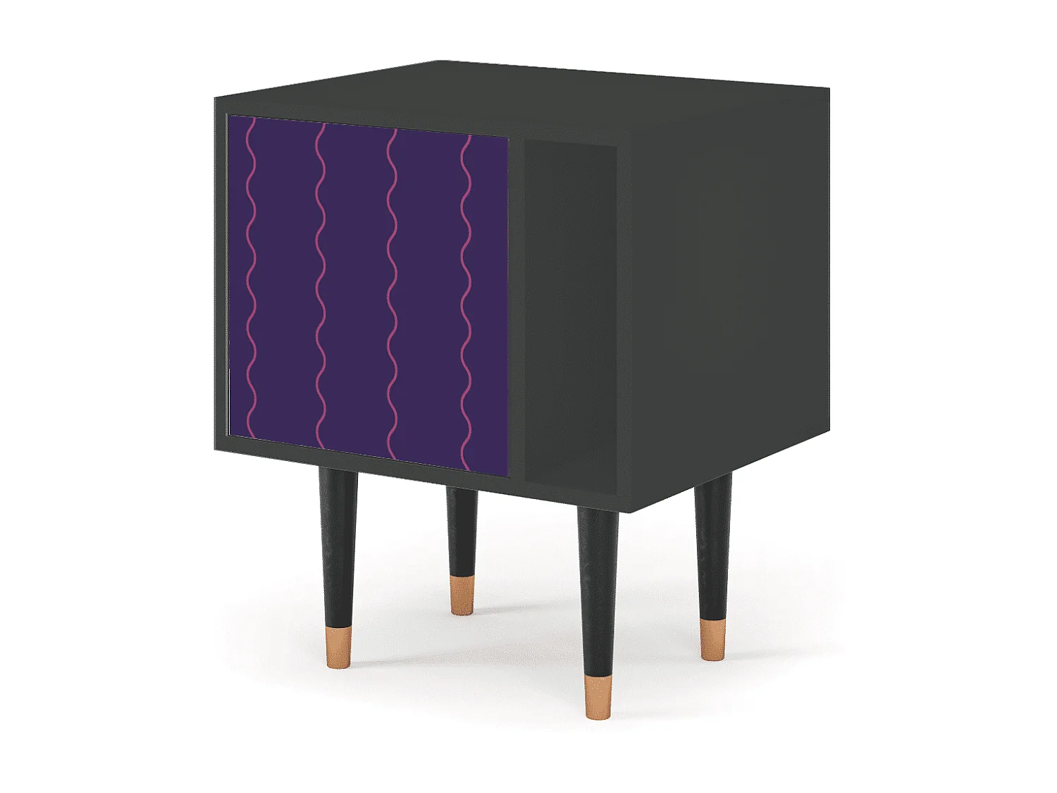 Stolik nocny - 57х69х48 cm - S2 - Grape Maccaroni, Antracyt