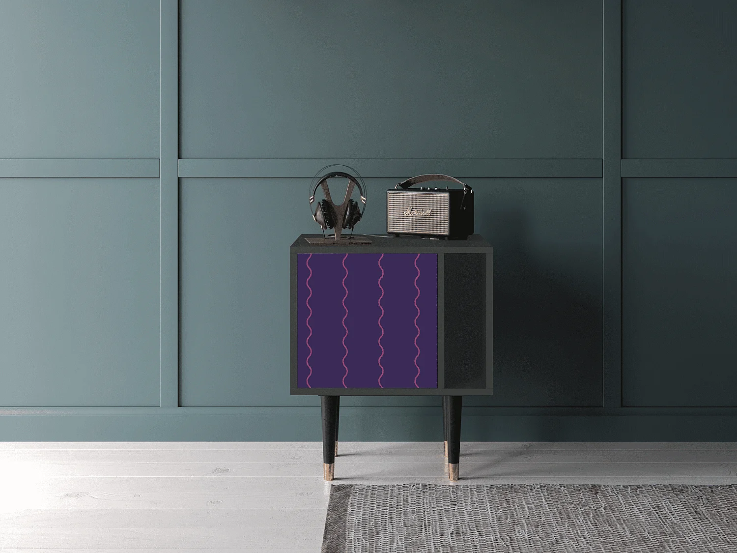 Table de nuit - 57х69х48 cm - S2 - Grape Maccaroni, Anthracite