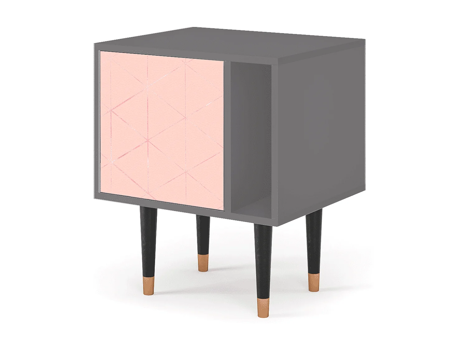 Mesita de noche - 57х69х48 cm - S2 - Rose Quartz, Gris