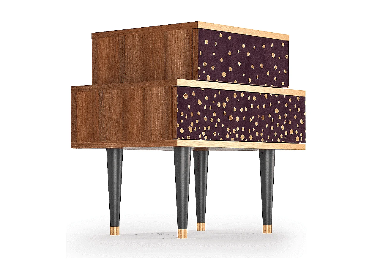 Table de nuit - 58х58х41 cm - NS1 - Glowworms, Noyer