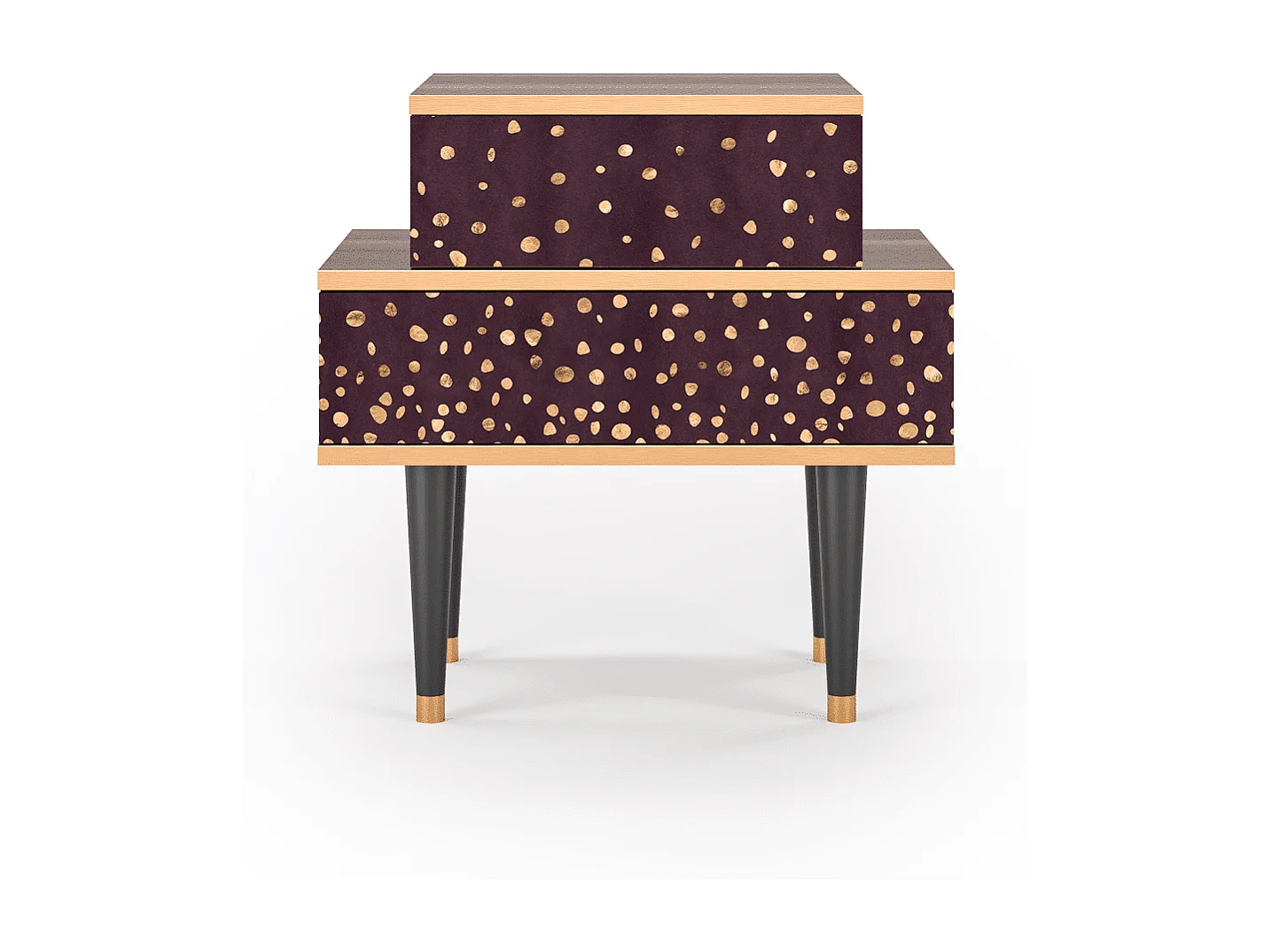 Stolik nocny - 58х58х41 cm - NS1 - Glowworms, Orzech