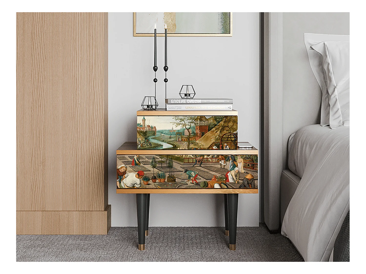 Nachtkastje - 58х58х41 cm - NS1 - The Younger - Spring, Walnoot