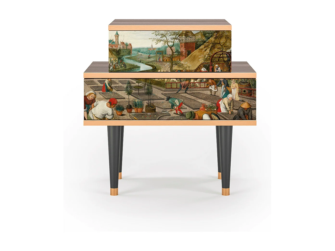 Comodino - 58х58х41 cm - NS1 - The Younger - Spring, Noce