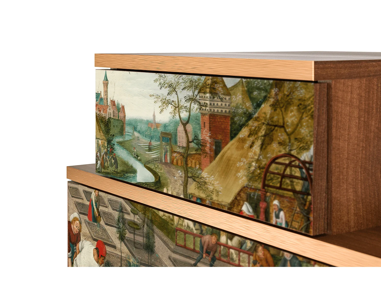 Comodino - 58х58х41 cm - NS1 - The Younger - Spring, Noce