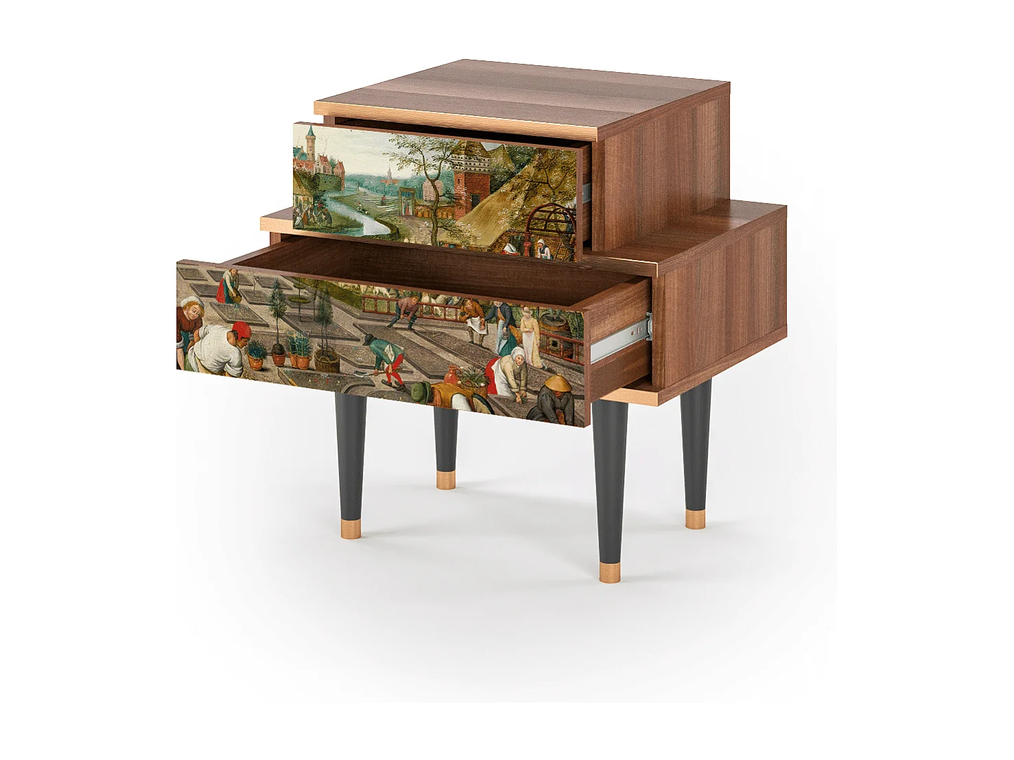 Comodino - 58х58х41 cm - NS1 - The Younger - Spring, Noce