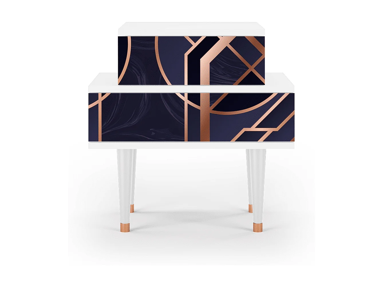 Stolik nocny - 58х58х41 cm - NS1 - Purple Temple, Biały